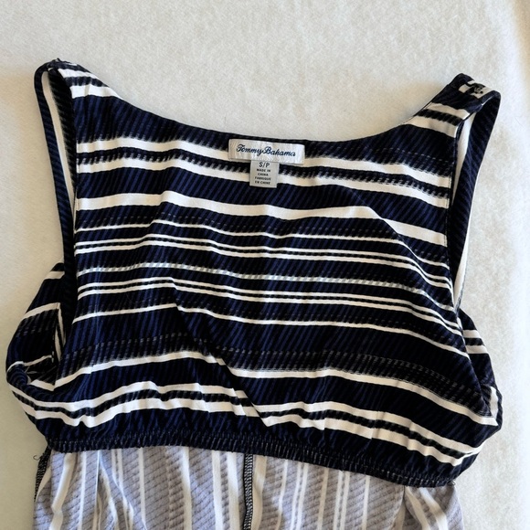 TOMMY BAHAMA ANOCHE SLEEVELESS STRIPE SHIFT HI-LOW MAXI DRESS STRIPED SIZE S - Picture 4 of 10